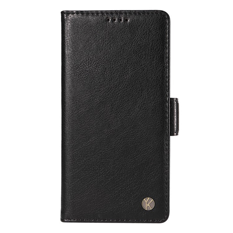 YIKATU YK-007 For Samsung Galaxy A55 5G Protective Case Litchi Texture Leather Phone Case - Black