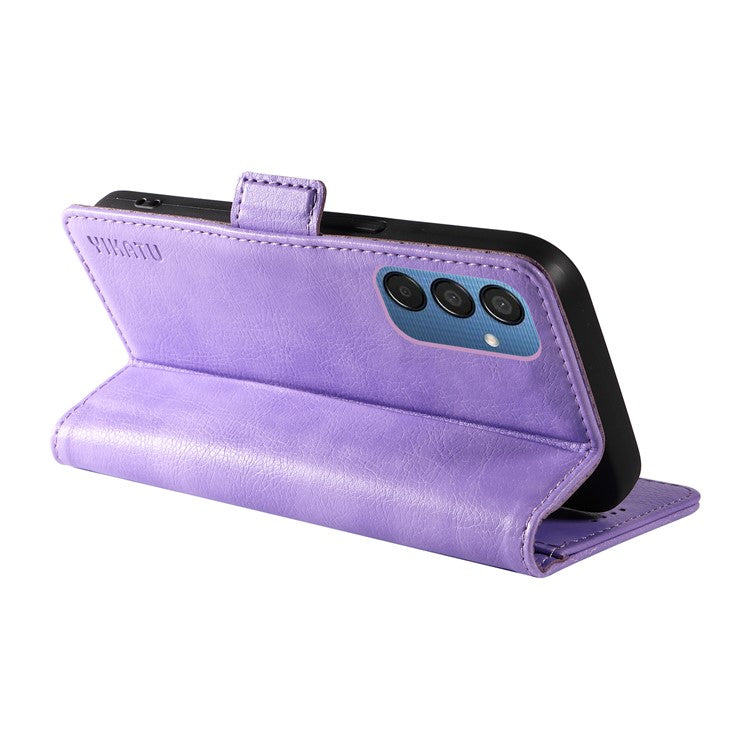 YIKATU YK-007 For Samsung Galaxy M15 5G Wallet Case Magnetic Clasp Leather Phone Cover - Purple