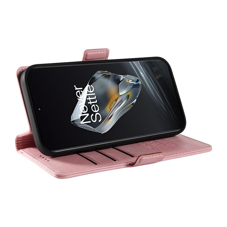 YIKATU YK-007 For OnePlus 12 5G Case Litchi Texture Side Clasps Phone Stand Cover - Pink
