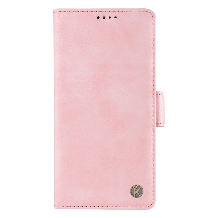 YIKATU YK-007 For OnePlus 12 5G Case Litchi Texture Side Clasps Phone Stand Cover - Pink