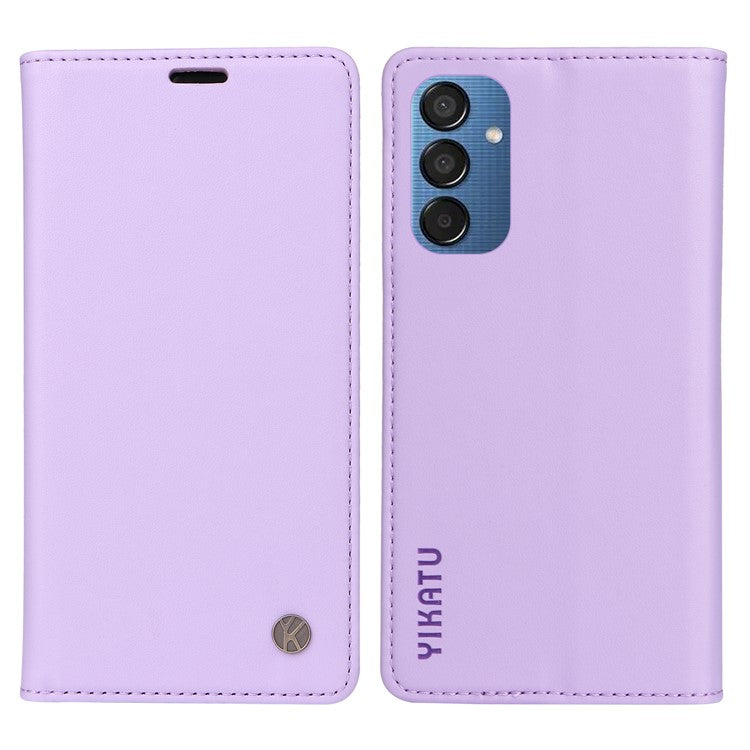YIKATU YK-001 For Samsung Galaxy M15 5G Phone Cover Magnetic Closure Leather Shock Absorbing Case - Light Purple