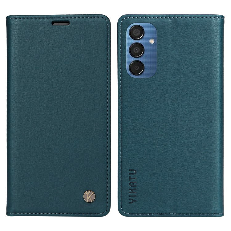 YIKATU YK-001 For Samsung Galaxy M15 5G Phone Cover Magnetic Closure Leather Shock Absorbing Case - Green