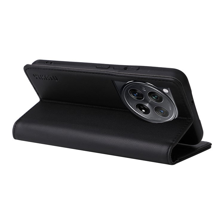 YIKATU YK-001 For OnePlus 12 5G Wallet Case PU Leather Phone Cover Magnetic Closing - Black