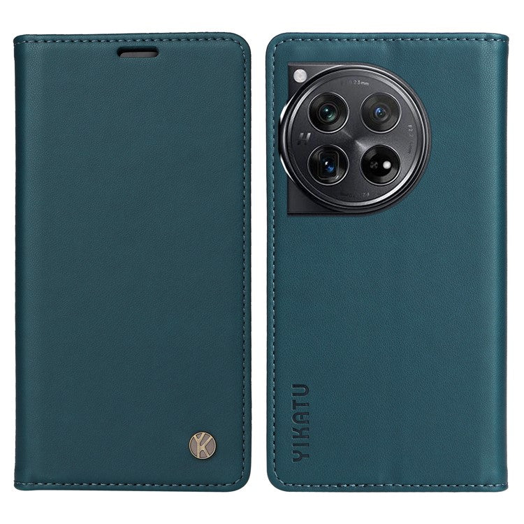 YIKATU YK-001 For OnePlus 12 5G Wallet Case PU Leather Phone Cover Magnetic Closing - Green