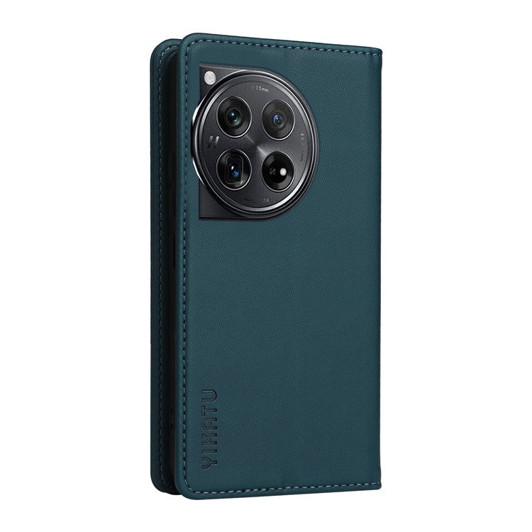 YIKATU YK-001 For OnePlus 12 5G Wallet Case PU Leather Phone Cover Magnetic Closing - Green