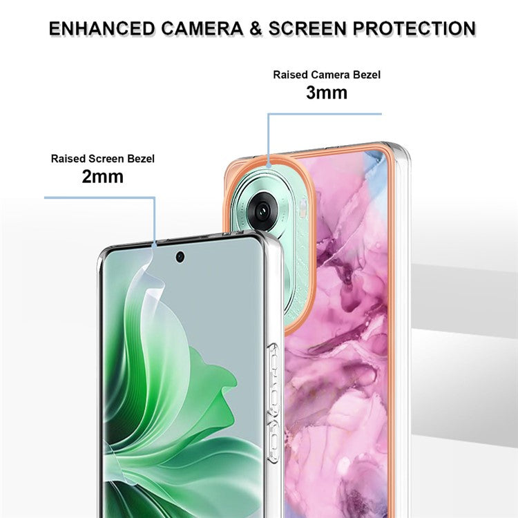 YB IMD Series-16 Style-E For Oppo Reno11 5G (Global) Flexible TPU Case Electroplating Edge Phone Cover - Rose