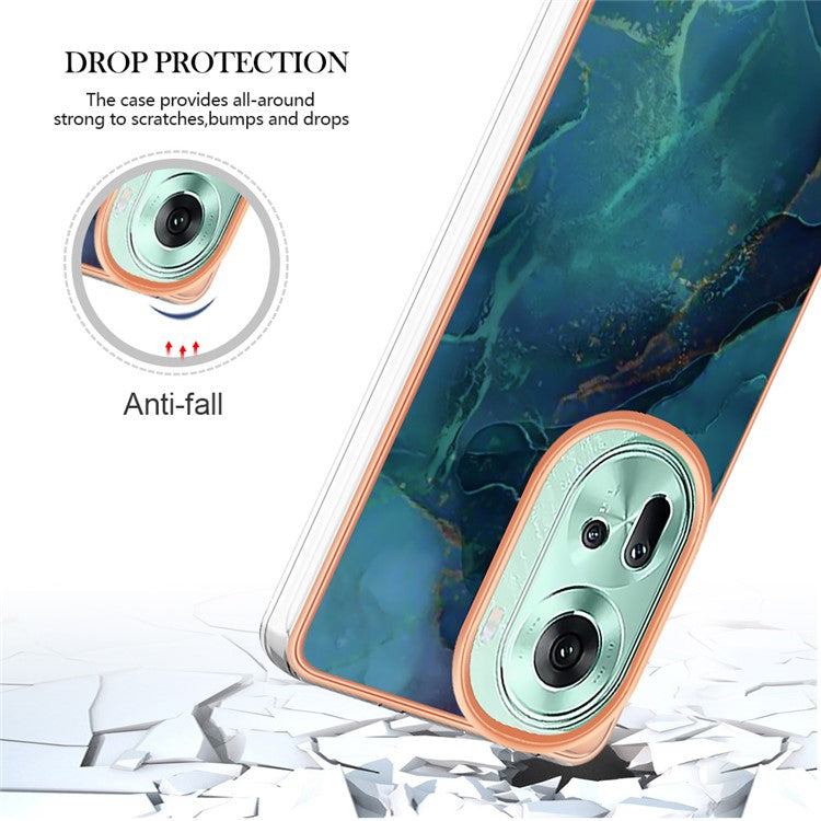 YB IMD Series-16 Style-E For Oppo Reno11 5G (Global) Flexible TPU Case Electroplating Edge Phone Cover - Green