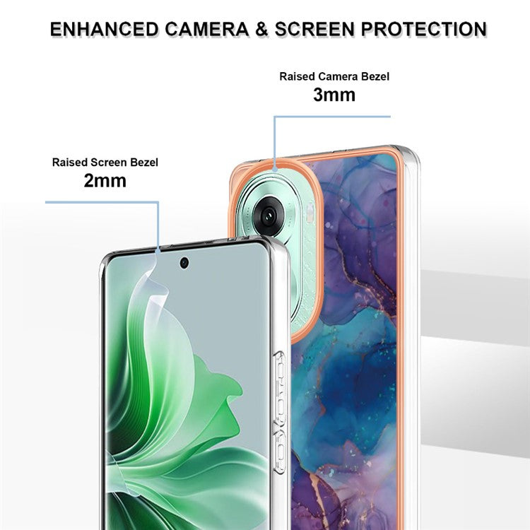 YB IMD Series-16 Style-E For Oppo Reno11 5G (Global) Flexible TPU Case Electroplating Edge Phone Cover - Purple