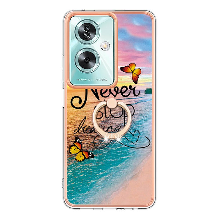 YB IMD Series-6 For Oppo A79 5G / A2 5G TPU Case Kickstand Electroplating IMD Phone Cover - Never Stop Dreaming