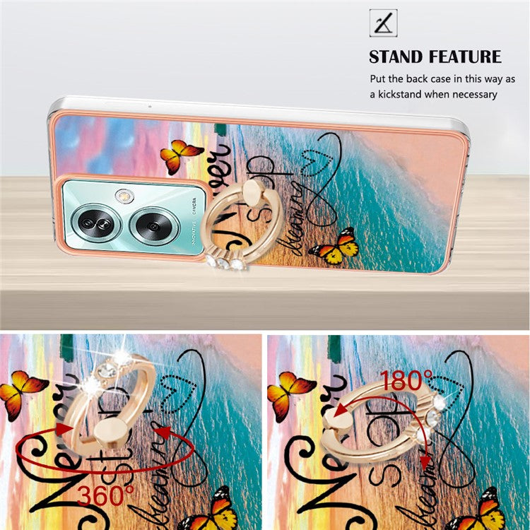YB IMD Series-6 For Oppo A79 5G / A2 5G TPU Case Kickstand Electroplating IMD Phone Cover - Never Stop Dreaming