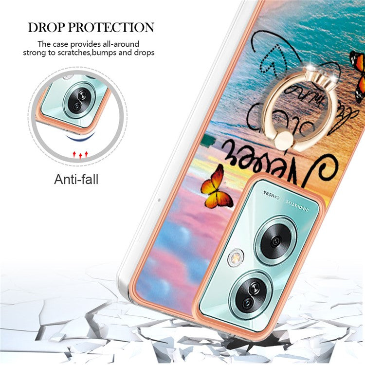 YB IMD Series-6 For Oppo A79 5G / A2 5G TPU Case Kickstand Electroplating IMD Phone Cover - Never Stop Dreaming