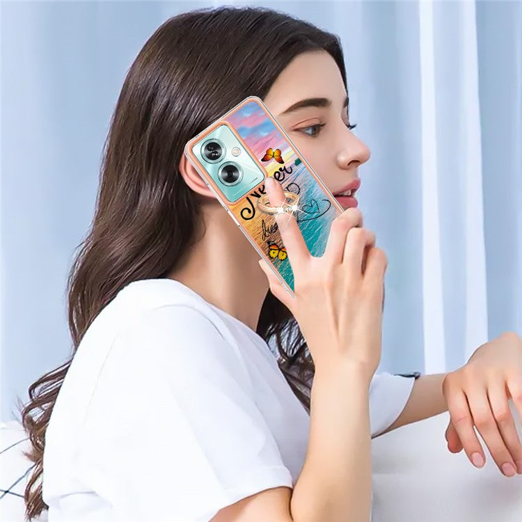 YB IMD Series-6 For Oppo A79 5G / A2 5G TPU Case Kickstand Electroplating IMD Phone Cover - Never Stop Dreaming