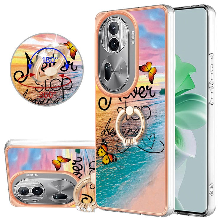 YB IMD Series-6 For Oppo Reno11 Pro 5G (Global) Phone Case TPU Phone Protective Cover Electroplating Design - Never Stop Dreaming