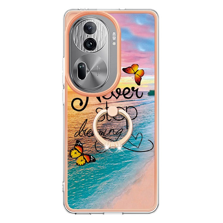 YB IMD Series-6 For Oppo Reno11 Pro 5G (Global) Phone Case TPU Phone Protective Cover Electroplating Design - Never Stop Dreaming