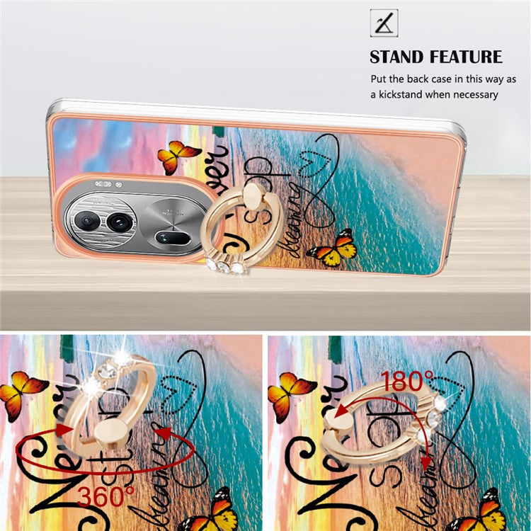YB IMD Series-6 For Oppo Reno11 Pro 5G (Global) Phone Case TPU Phone Protective Cover Electroplating Design - Never Stop Dreaming