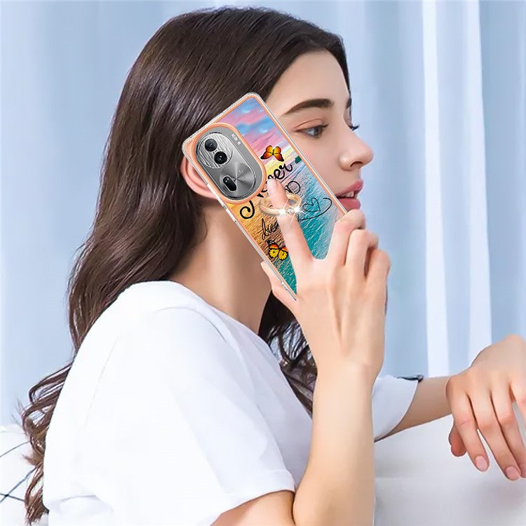YB IMD Series-6 For Oppo Reno11 Pro 5G (Global) Phone Case TPU Phone Protective Cover Electroplating Design - Never Stop Dreaming