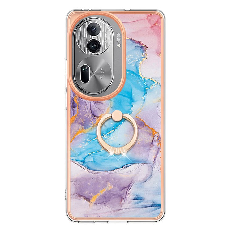 YB IMD Series-6 For Oppo Reno11 Pro 5G (Global) Phone Case TPU Phone Protective Cover Electroplating Design - Milky Way Marble Blue