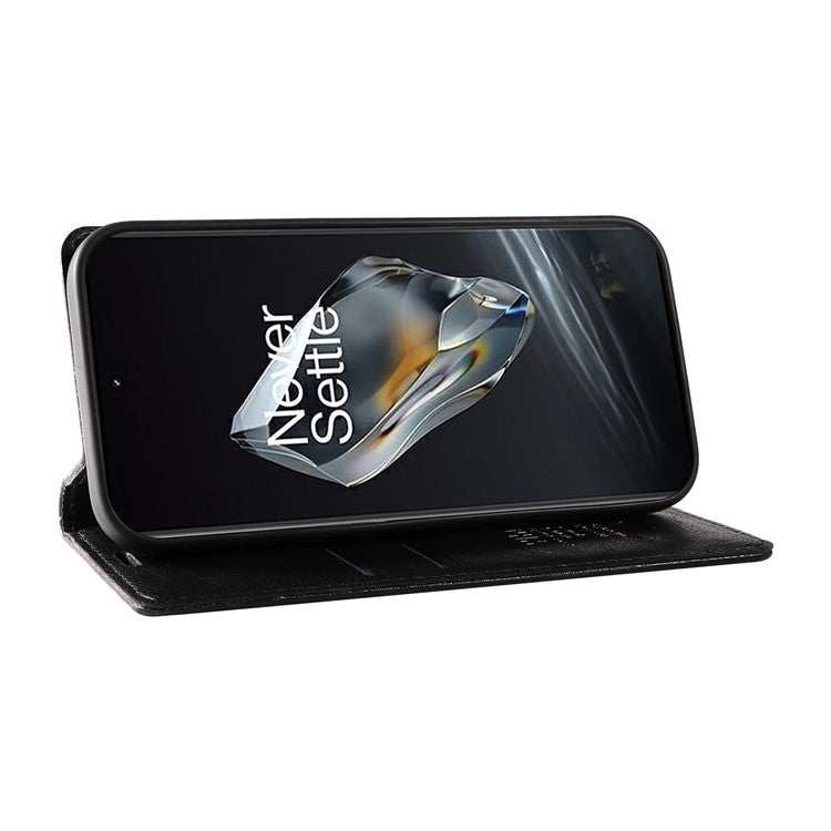 YIKATU YK-006 For OnePlus 12 5G Wallet Case Magnetic Closing Leather Phone Cover - Black