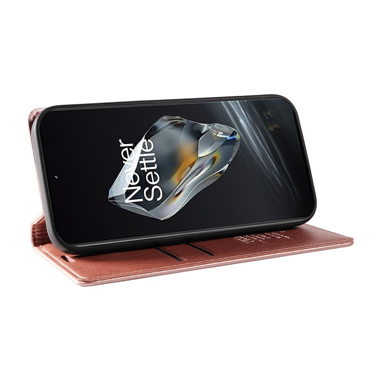 YIKATU YK-006 For OnePlus 12 5G Wallet Case Magnetic Closing Leather Phone Cover - Rose Gold