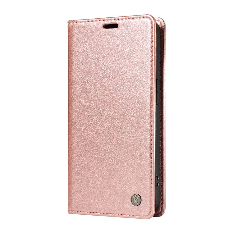 YIKATU YK-006 For OnePlus 12 5G Wallet Case Magnetic Closing Leather Phone Cover - Rose Gold
