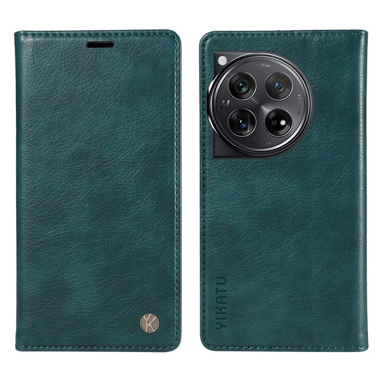 YIKATU YK-006 For OnePlus 12 5G Wallet Case Magnetic Closing Leather Phone Cover - Blue