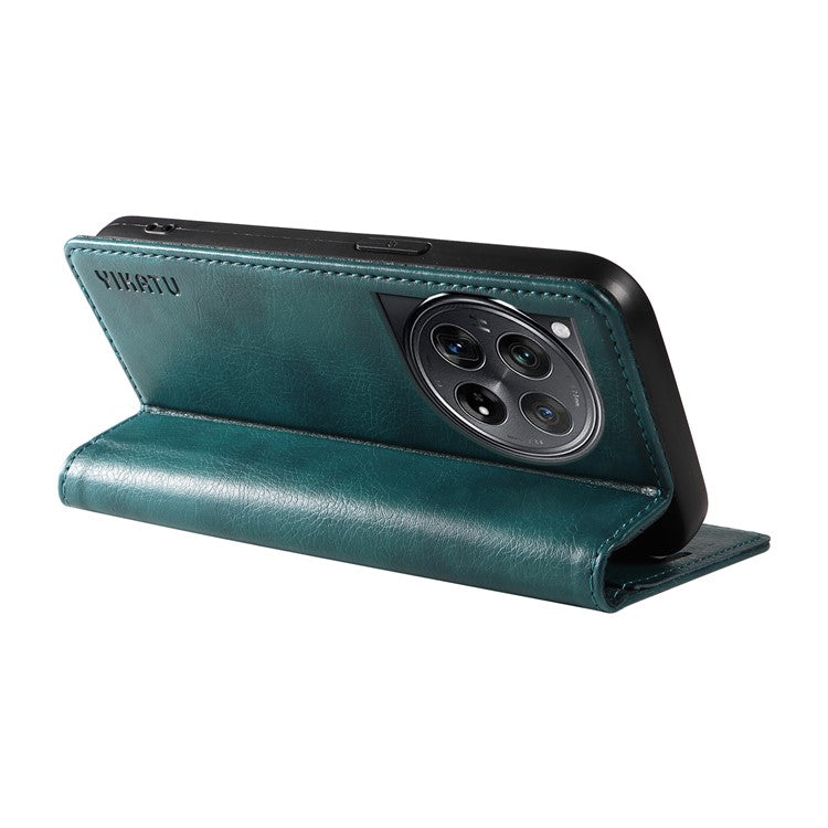 YIKATU YK-006 For OnePlus 12 5G Wallet Case Magnetic Closing Leather Phone Cover - Blue