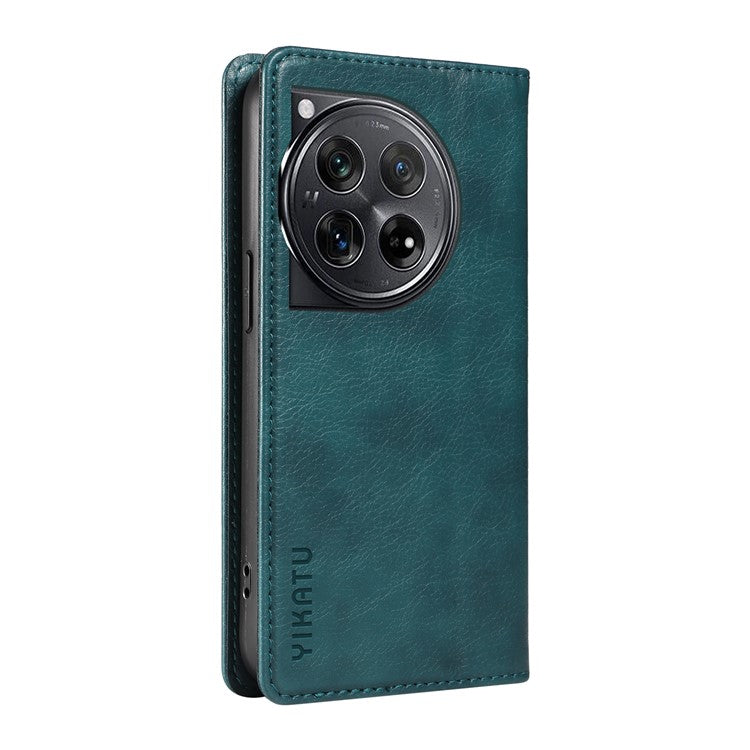 YIKATU YK-006 For OnePlus 12 5G Wallet Case Magnetic Closing Leather Phone Cover - Blue