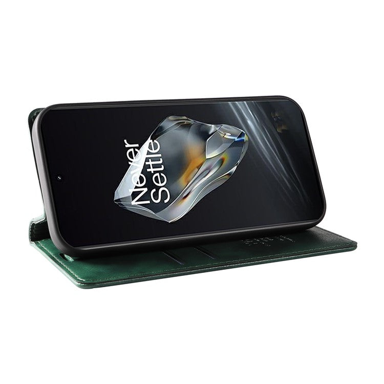 YIKATU YK-006 For OnePlus 12 5G Wallet Case Magnetic Closing Leather Phone Cover - Green