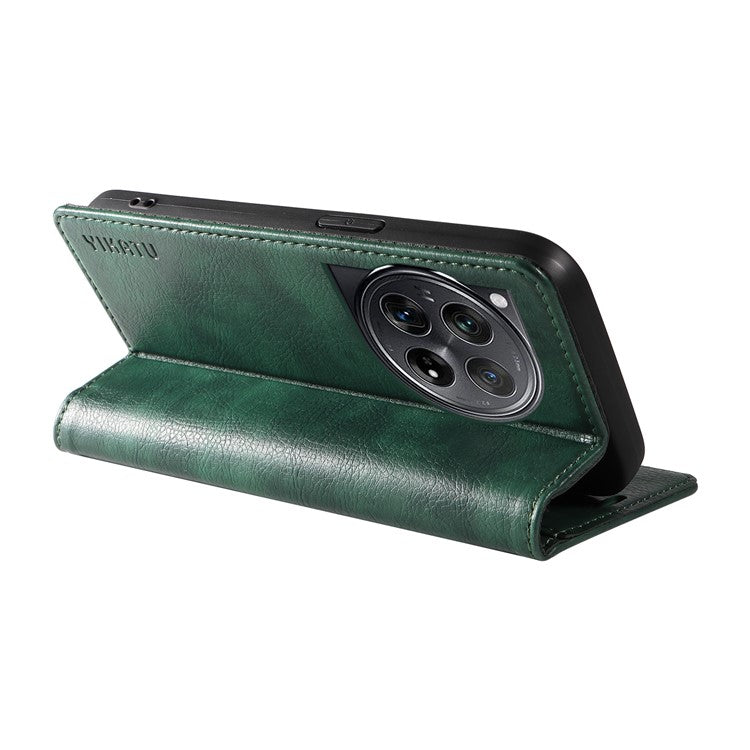 YIKATU YK-006 For OnePlus 12 5G Wallet Case Magnetic Closing Leather Phone Cover - Green