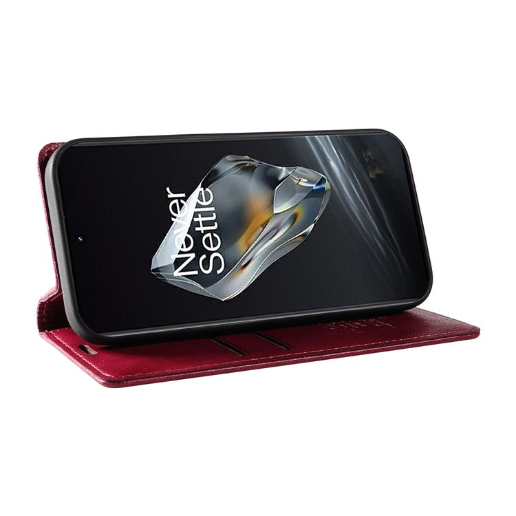 YIKATU YK-006 For OnePlus 12 5G Wallet Case Magnetic Closing Leather Phone Cover - Wine Red