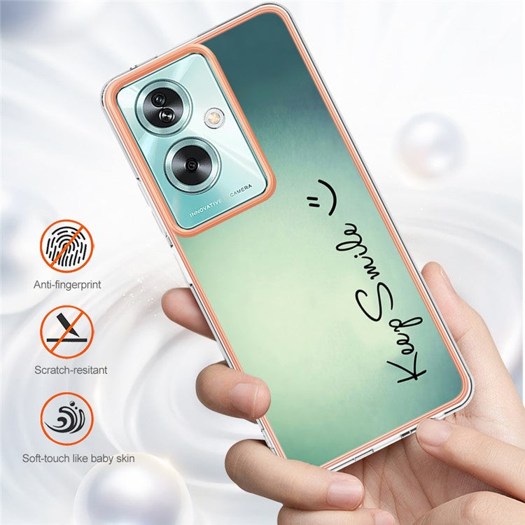 YB IMD Series-19 Style-D For Oppo A79 5G / A2 5G TPU Phone Case Electroplating Pattern Print Shell - Keep Smile