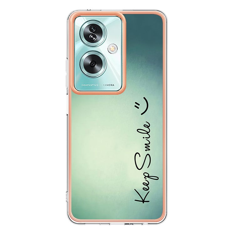 YB IMD Series-19 Style-D For Oppo A79 5G / A2 5G TPU Phone Case Electroplating Pattern Print Shell - Keep Smile