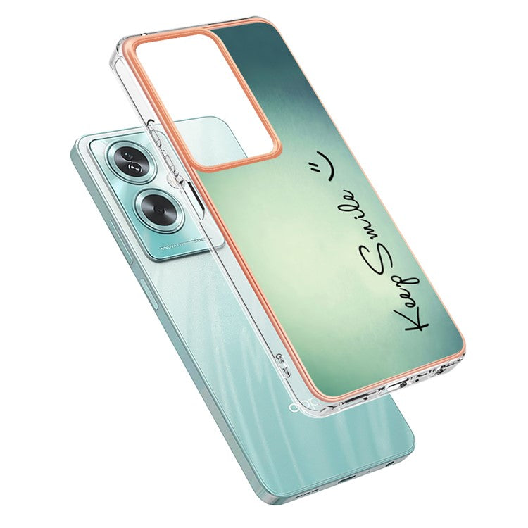 YB IMD Series-19 Style-D For Oppo A79 5G / A2 5G TPU Phone Case Electroplating Pattern Print Shell - Keep Smile
