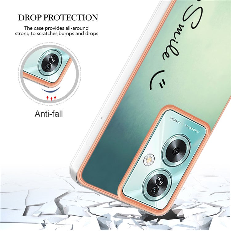 YB IMD Series-19 Style-D For Oppo A79 5G / A2 5G TPU Phone Case Electroplating Pattern Print Shell - Keep Smile