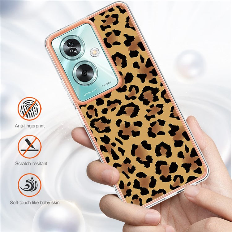 YB IMD Series-19 Style-D For Oppo A79 5G / A2 5G TPU Phone Case Electroplating Pattern Print Shell - Leopard Print