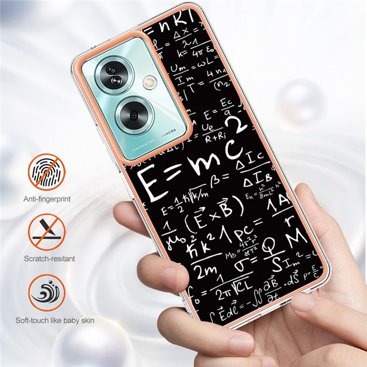 YB IMD Series-19 Style-D For Oppo A79 5G / A2 5G TPU Phone Case Electroplating Pattern Print Shell - Equation