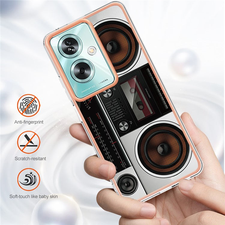 YB IMD Series-19 Style-D For Oppo A79 5G / A2 5G TPU Phone Case Electroplating Pattern Print Shell - Radio