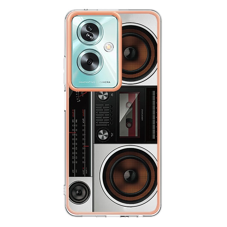 YB IMD Series-19 Style-D For Oppo A79 5G / A2 5G TPU Phone Case Electroplating Pattern Print Shell - Radio
