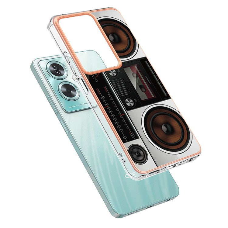 YB IMD Series-19 Style-D For Oppo A79 5G / A2 5G TPU Phone Case Electroplating Pattern Print Shell - Radio