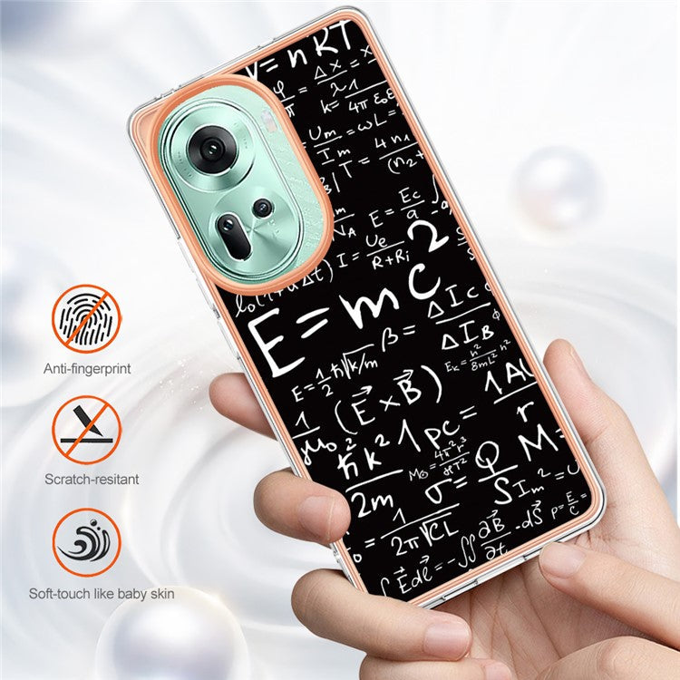 YB IMD Series-19 Style-D For Oppo Reno11 5G (Global) TPU Case Electroplated Pattern Slim Phone Shell - Equation