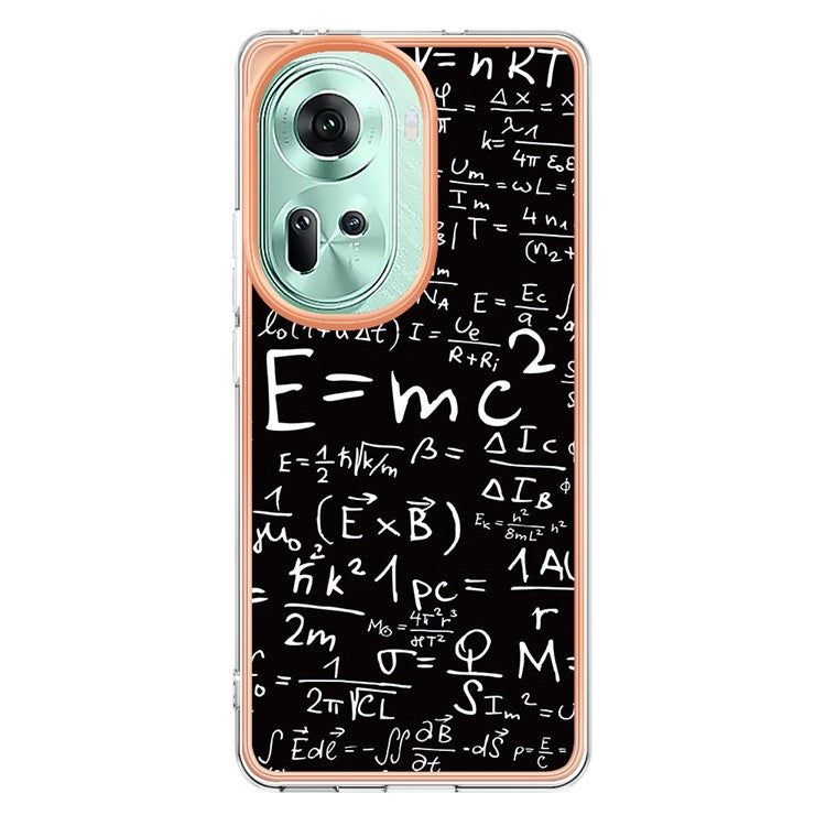 YB IMD Series-19 Style-D For Oppo Reno11 5G (Global) TPU Case Electroplated Pattern Slim Phone Shell - Equation