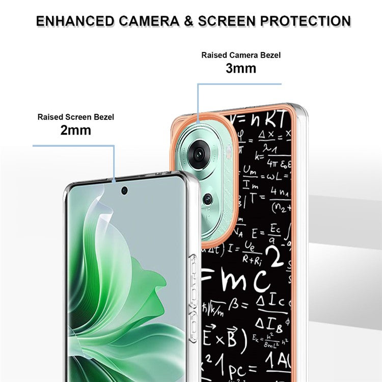 YB IMD Series-19 Style-D For Oppo Reno11 5G (Global) TPU Case Electroplated Pattern Slim Phone Shell - Equation