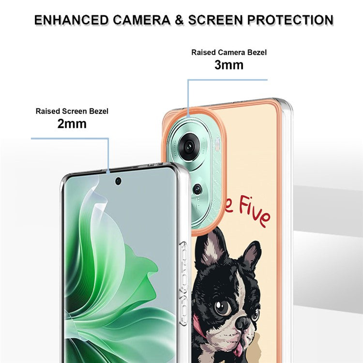 YB IMD Series-19 Style-D For Oppo Reno11 5G (Global) TPU Case Electroplated Pattern Slim Phone Shell - Dog