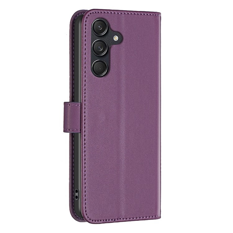 BINFEN COLOR BF17 For Samsung Galaxy M55 5G / C55 5G / F55 5G Wallet Case Shockproof Leather Phone Cover - Dark Purple
