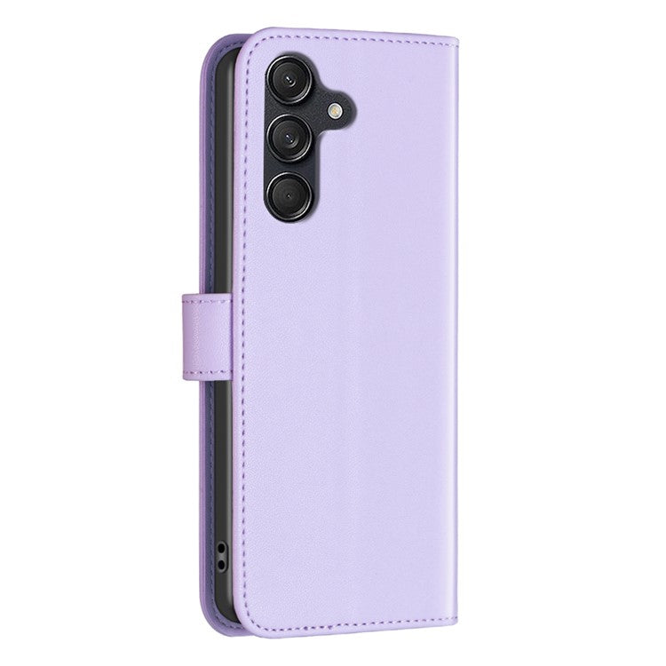 BINFEN COLOR BF17 For Samsung Galaxy M55 5G / C55 5G / F55 5G Wallet Case Shockproof Leather Phone Cover - Purple