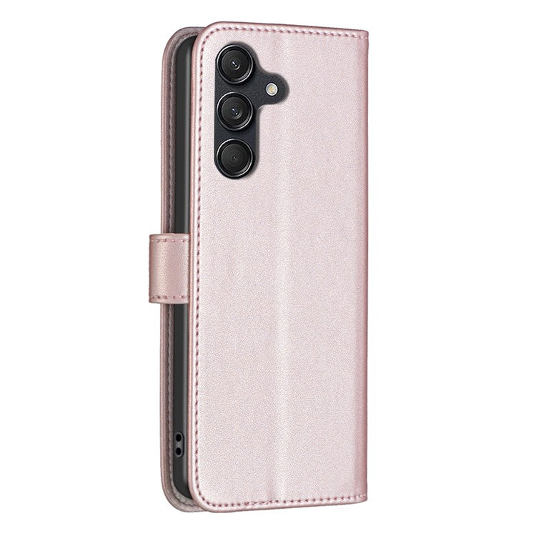 BINFEN COLOR BF17 For Samsung Galaxy M55 5G / C55 5G / F55 5G Wallet Case Shockproof Leather Phone Cover - Rose Gold