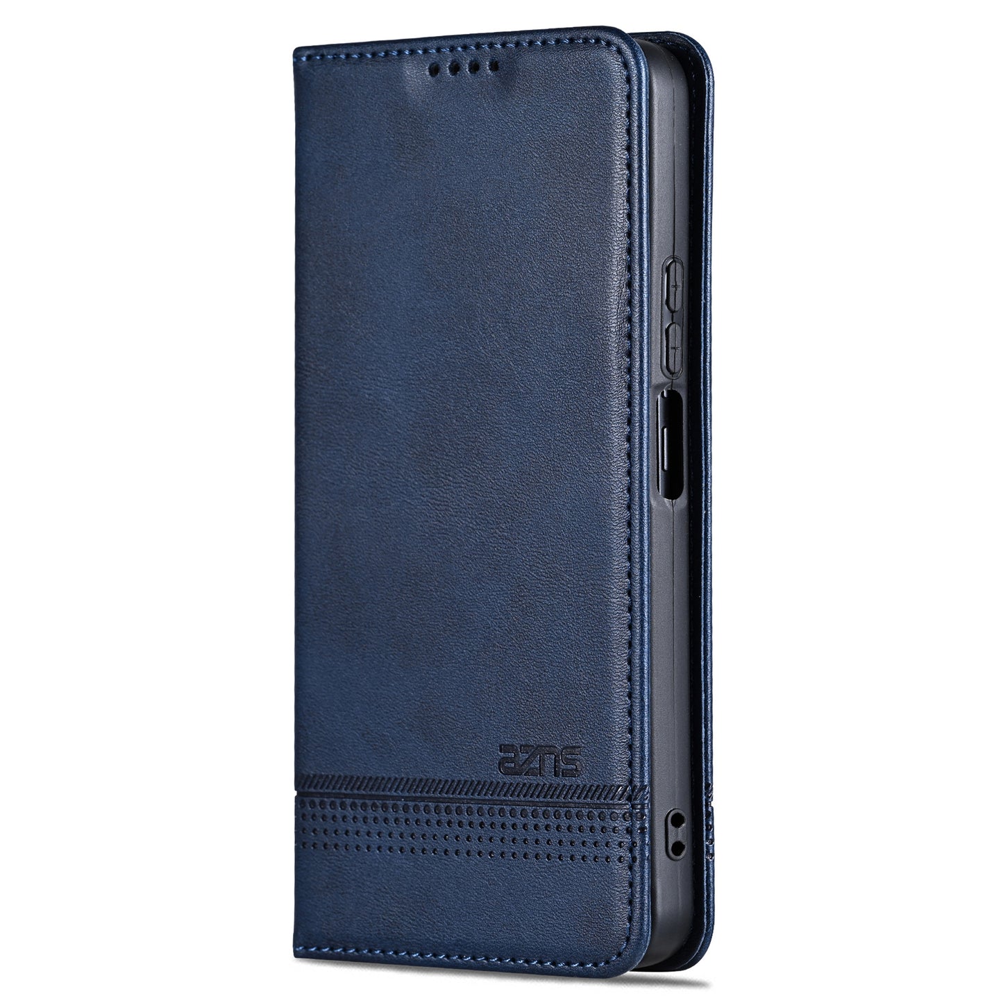 AZNS For Huawei nova 12i 4G / Enjoy 70 Pro Case Leather Cowhide Texture Wallet Phone Cover - Blue