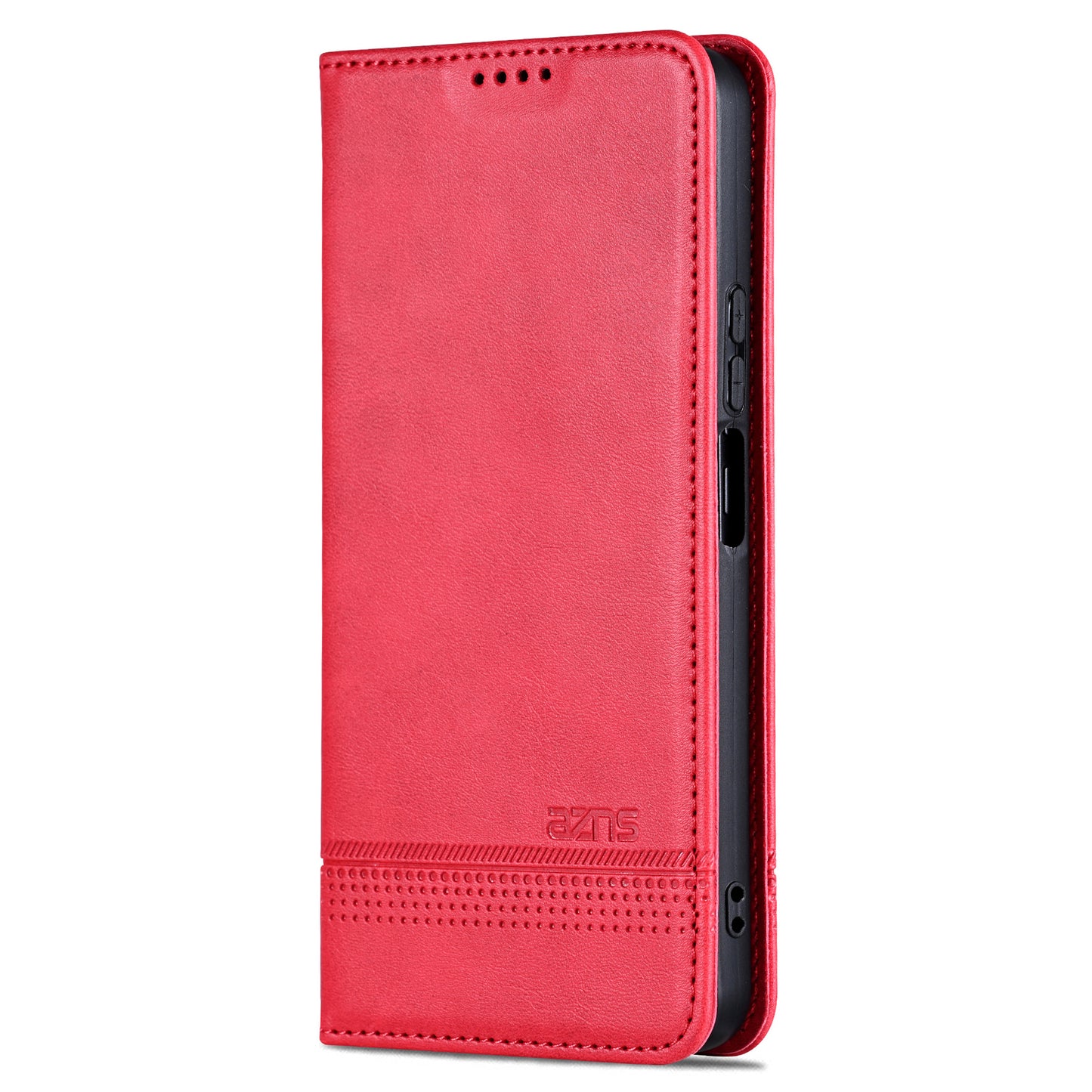 AZNS For Huawei nova 12i 4G / Enjoy 70 Pro Case Leather Cowhide Texture Wallet Phone Cover - Red