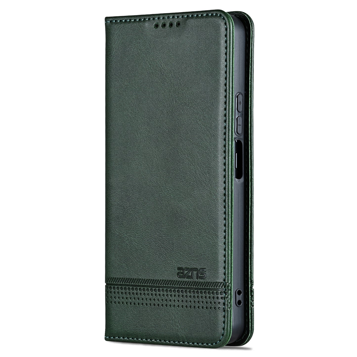 AZNS For Huawei nova 12i 4G / Enjoy 70 Pro Case Leather Cowhide Texture Wallet Phone Cover - Green
