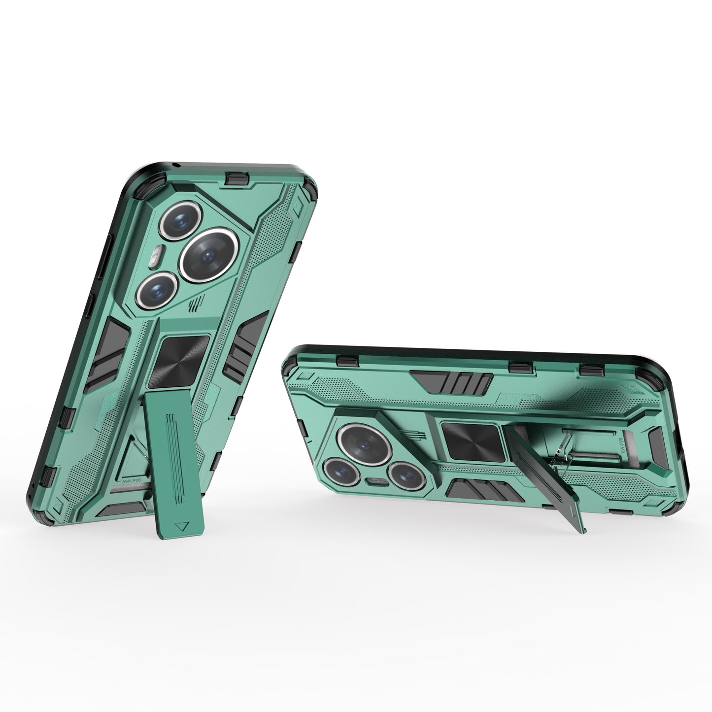 For Huawei Pura 70 Pro / Pura 70 Pro+ Case Kickstand PC + TPU Phone Back Cover - Green